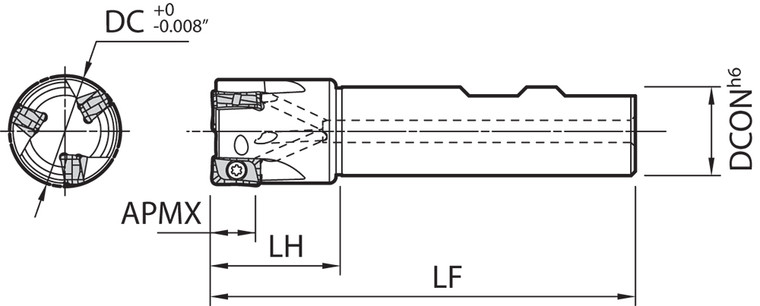 MEW 1500W125154T Standard Length Shank, 90 Degree End Mill