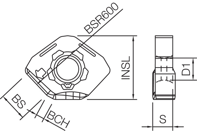 PNEU 1205ANERW PR1510 Grade PVD Carbide, Indexable Milling Insert PNEU 1205ANERW PR1510 Grade PVD Carbide, Indexable Milling Insert