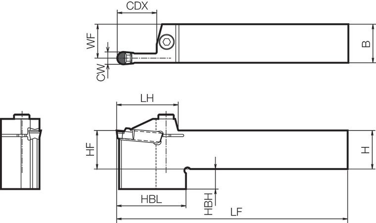 KGMWR 2525M6, External Grooving Toolholder