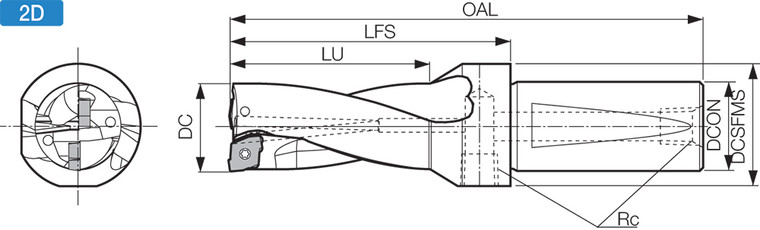S40DRZ428415, DRZ Magic Drill 42.00mm Cutting Diameter, 2xD, Coolant-Through Indexable Insert Drill S40DRZ428415, DRZ Magic Drill 42.00mm Cutting Diameter, 2xD, Coolant-Through Indexable Insert Drill