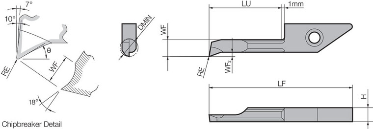VNBR 0620003 PR1225 Grade PVD Carbide, Micro Boring Bar