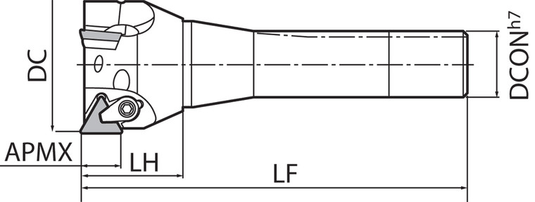MTP 90200R8 Standard Length Shank, 90 Degree End Mill MTP 90200R8 Standard Length Shank, 90 Degree End Mill