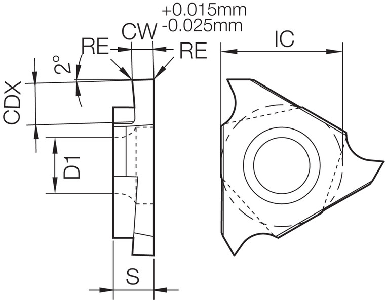 GBF 32L033000F PR1215 Grade PVD Carbide, Indexable Grooving Insert GBF 32L033000F PR1215 Grade PVD Carbide, Indexable Grooving Insert