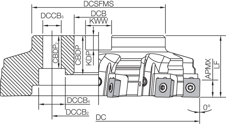 MSRS 90160R18TM Metric Bore Diameter, 90 Degree Face Mill