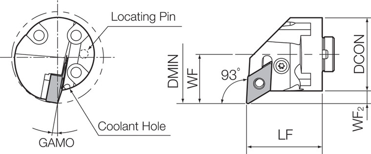 HA50PDUNL1563 Left-Hand, Interchangeable Boring Bar Head