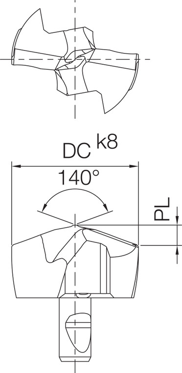 DA 0830MGM PR1535 Grade PVD Carbide, Replaceable Drill Tip
