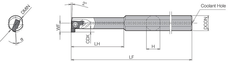 SIGEL 0808AWH, Internal Grooving Toolholder