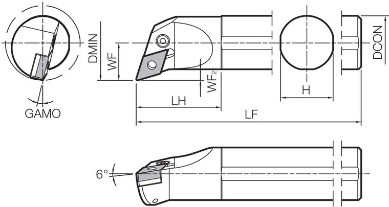 S32SPDQNL1544 Left-Hand, Negative Rake, Boring Bar