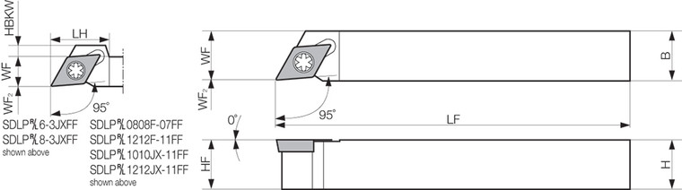 SDLPL 1010JX11FF, Indexable Turning Toolholder