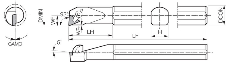 S25XCTUPL1634 Left-Hand, Positive Rake, Boring Bar