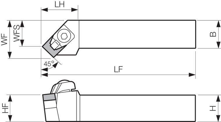 CSSNL 2525M12A, Indexable Turning Toolholder