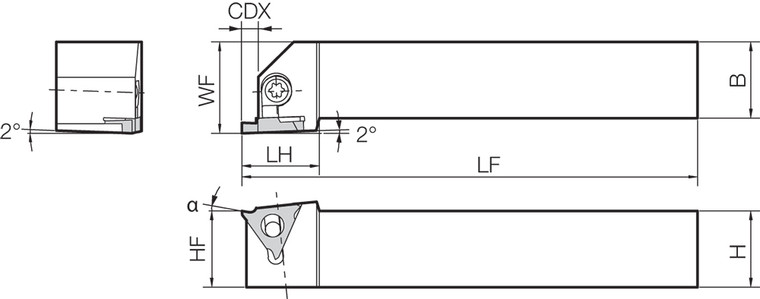 KGBAL 12425, External Grooving Toolholder