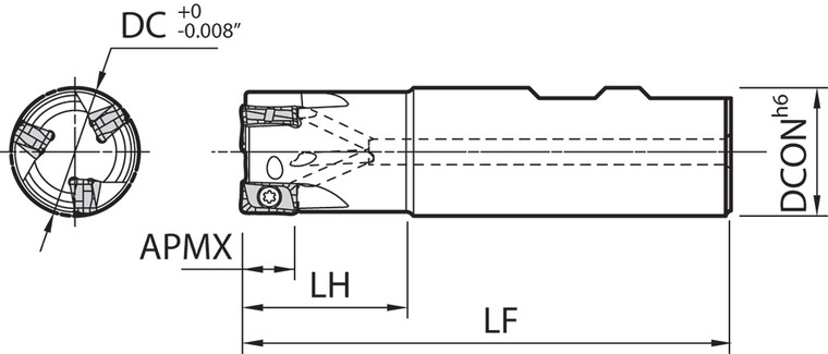 MEW 1000W100475103T Standard Length Shank, 90 Degree End Mill
