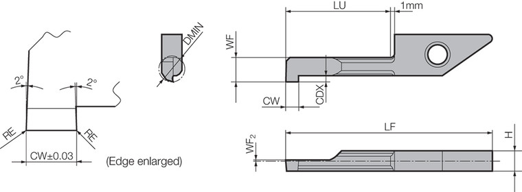 VNGR 042011 PR930 Grade PVD Carbide, Micro Internal Grooving Bar