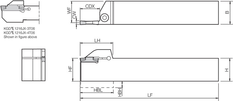 KGDL 2020K3T06, External Grooving Toolholder