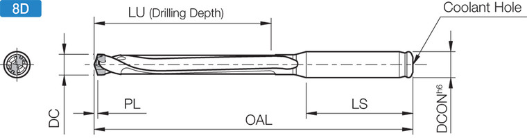 SS16DRC150M8, DRC Magic Drill 15.00-15.99mm Cutting Diameter, 8xD, Replaceable Tip Drill SS16DRC150M8, DRC Magic Drill 15.00-15.99mm Cutting Diameter, 8xD, Replaceable Tip Drill