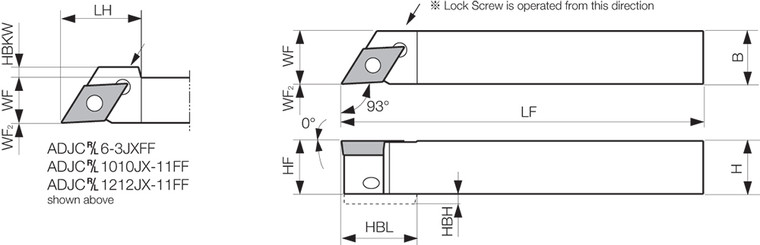 ADJCR 103JXFF, Indexable Turning Toolholder