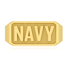 NAVY military signet ring in 14k yellow gold.