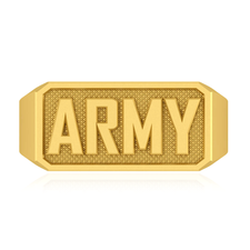 ARMY military signet ring in 14k yellow gold.