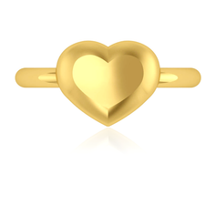 Heart Shaped Engravable Ring in 14K yellow gold.