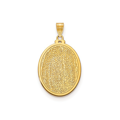 Biometra Fingerprint Oval Pendant Large in 14K yellow gold.