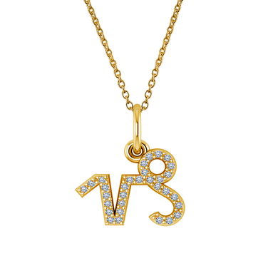 Capricorn Diamond Zodiac Sign Pendant in 14K yellow gold.