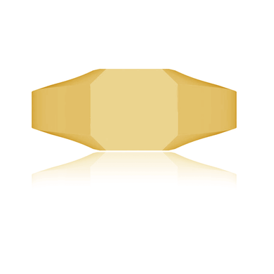 Mens 10mm Square Signet Ring in 14K yellow gold.