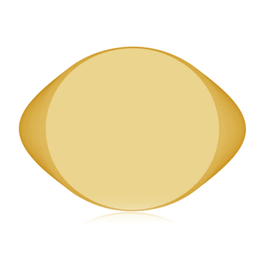 Mens 18mm Round Signet Ring in 14K yellow gold.