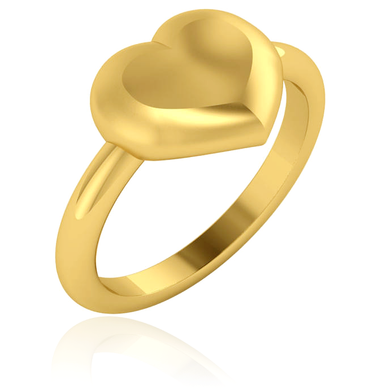 Heart Shaped Engravable Ring in 14K yellow gold.