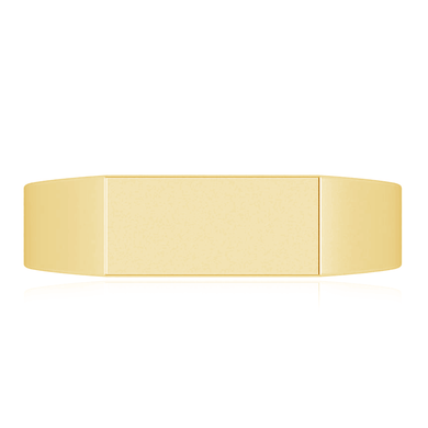 Ladies 12mm x 6mm Rectangle Shaped Signet Ring in 14K yellow gold.