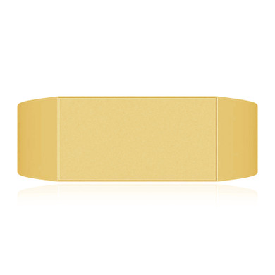 Ladies 14mm x 8mm Rectangle Shaped Signet Ring in 14K yellow gold.