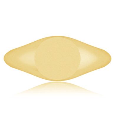 Mens 10mm Round Signet Ring in 14K yellow gold.