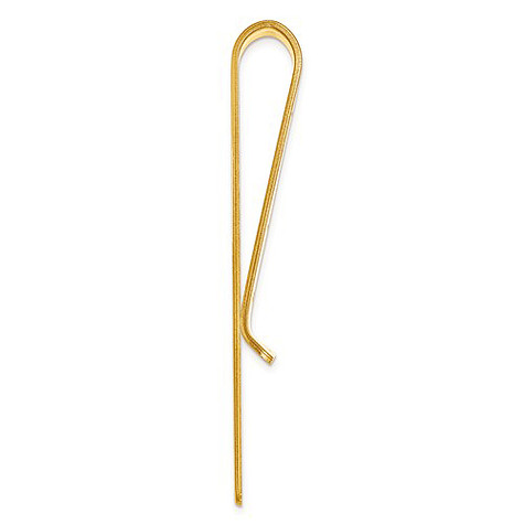 Mens raised initial monogram money clip in 14K yellow gold.