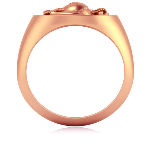 Marine corps emblem signet ring in 14k rose gold.
