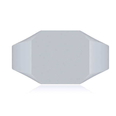 Mens 14mm Square High Profile Signet Ring in sterling silver.