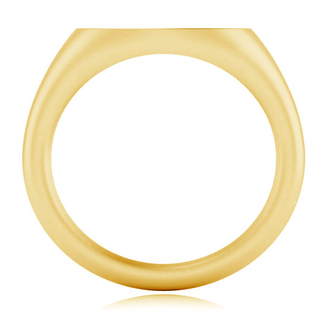 Ladies 13mm x 8mm Horizontal Oval Signet Ring in 14K yellow gold.