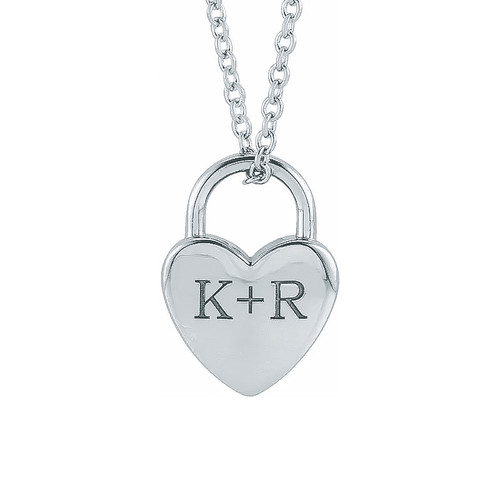 Buy Heart Lock Necklace, Heart Lock Charm, Initial Necklace, Initial Hand  Stamped, Personalized, Antique Silver, Monogram Online in India - Etsy