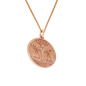 Libra Zodiac Sign Disc Pendant in 14k rose gold with chain.