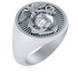Marine corps emblem signet ring in 14k white gold.