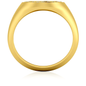 Mens Oval Diamond Halo Signet Ring in 14k yellow gold.
