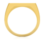 Mens 18mm Cushion Square Shape Signet Ring in 14K yellow gold.