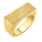 Mens 22mm x 9mm Rectangle Signet Ring in 14K yellow gold.