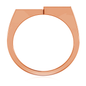 Mens Double Square Crossover Signet Ring 20mm x 10mm 14K rose gold.