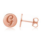 Round disc shape engravable earrings in 14k rose gold.