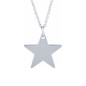 Personalized star shape pendant in 14k white gold.