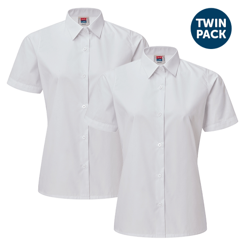 White Girls Short Sleeved Shirts-Twin Pack