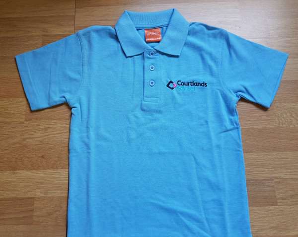 Adults size Sky Blue Courtlands Embroidered Polo