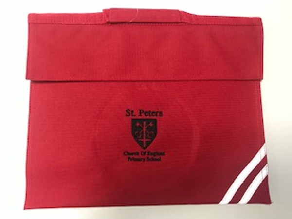 St. Peter's Red Embroidered Book Bag