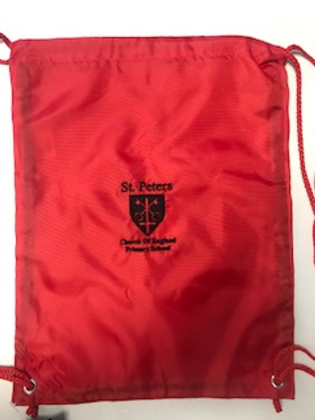 St Peter's School Red  Embroidered PE Bag