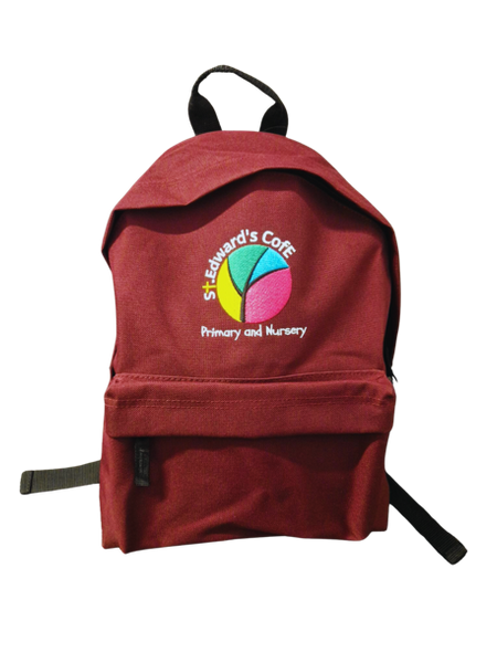 St. Edward's Primary School Embroidered Burgundy Backpack